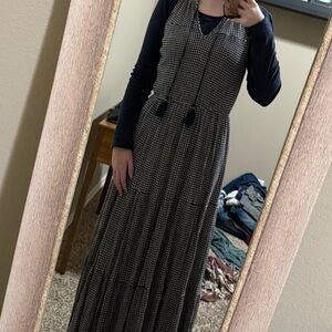 LC Lauren Conrad || Navy Blue and White Gingham Maxi Dress